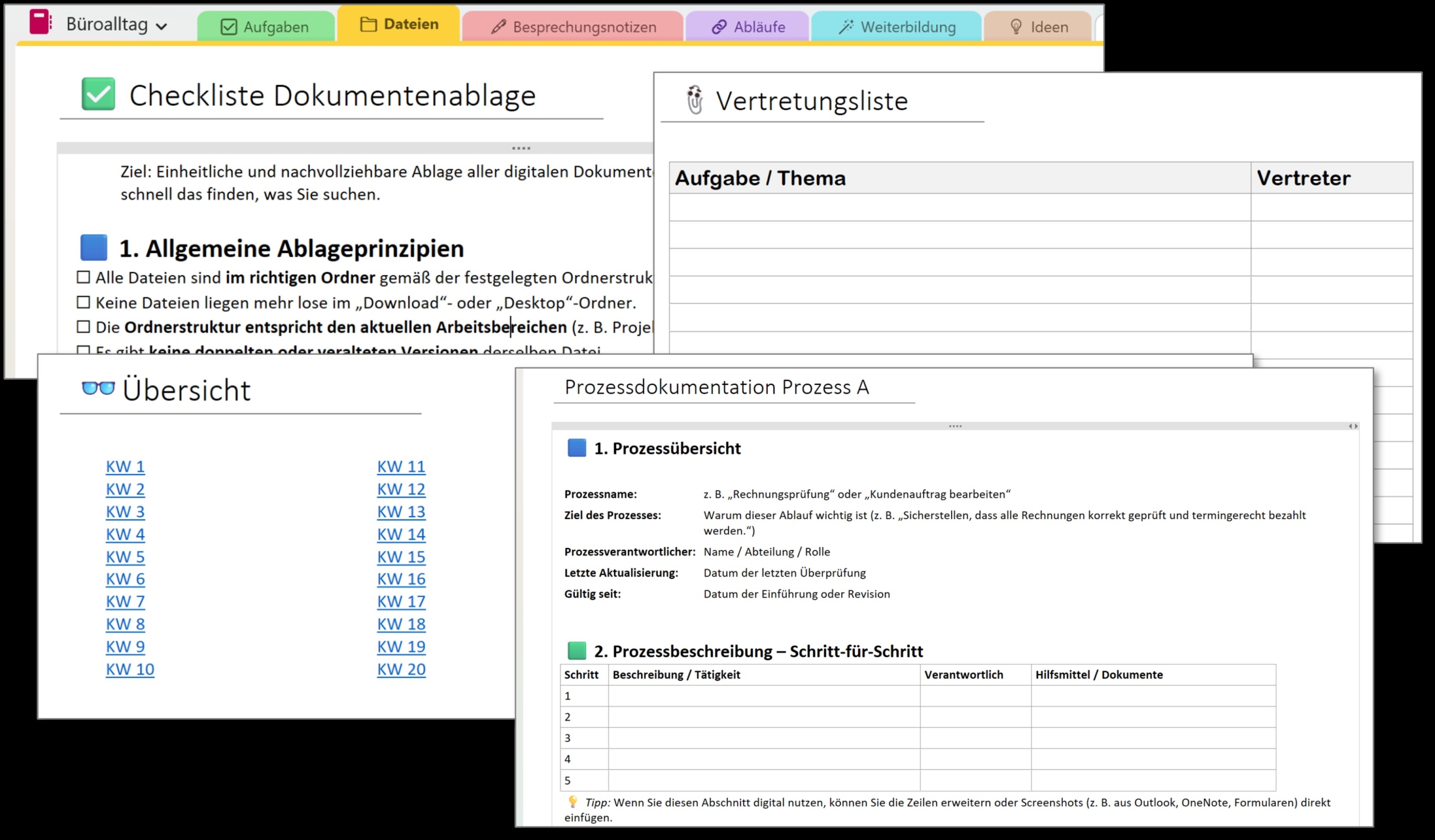 OneNote-Notizbuch für den Büroalltag